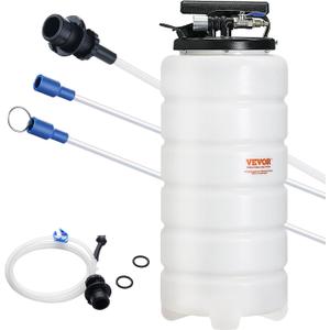 VEVOR 15L Pneumatic/Manual Fluid Extractor Pump, Oil Changer Vacuum Fluid Extractor, Oil Extractor Change Pump for Automotive, Oil Change & Fluid Change Tool with Dipstick and Suction Hose, Style: 15L Pneumatic/Manual