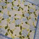 Coquette Blue Hydrangea Mahjong Mat 31.5" x 31.5",Blue and Green Floral Non-Slip Noise Reduction Mahjong Table Cover Accessories and Supplies for Dominoes Poker Card Board and Tile Games Gifts