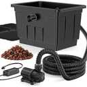 POPOSOAP Large Pond Filter Kit, Outdoor Pond Filter with 1200GPH Quiet Pond Pump & 9.8FT Hose, Above-Ground Design for Easy Maintenance Complete Accessories Included for Koi Pond Garden Pond P2580