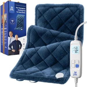 BOB AND BRAD Far Infrared Weighted Heating Pad for Back Pain Relief, FSA-HSA Eligible, Large 12x24 Electric Heat Pad with Auto Off, Deep Moist Heat & Hands-Free Strap for Cramps, Knee, Neck, Shoulder