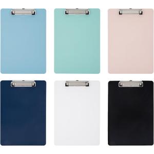 5 x 6 Pack Plastic Clipboards with Low Profile Clip, Hanging Clipboards Bulk, Clip Boards 8.5x11 Holds 100 Sheets, A4 Letter Size Clipboard for Teacher, Students, Kids, Classroom & Office