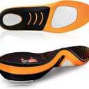 Plantar Fasciitis Relief Shoe Insoles [1-Pair], Arch Support Insoles, Running Athletic Gel Shoe Inserts for Men Women, Orthotic Inserts for Arch Pain [Trim to Fit: Men 6-10/Women 7-11] (Black)