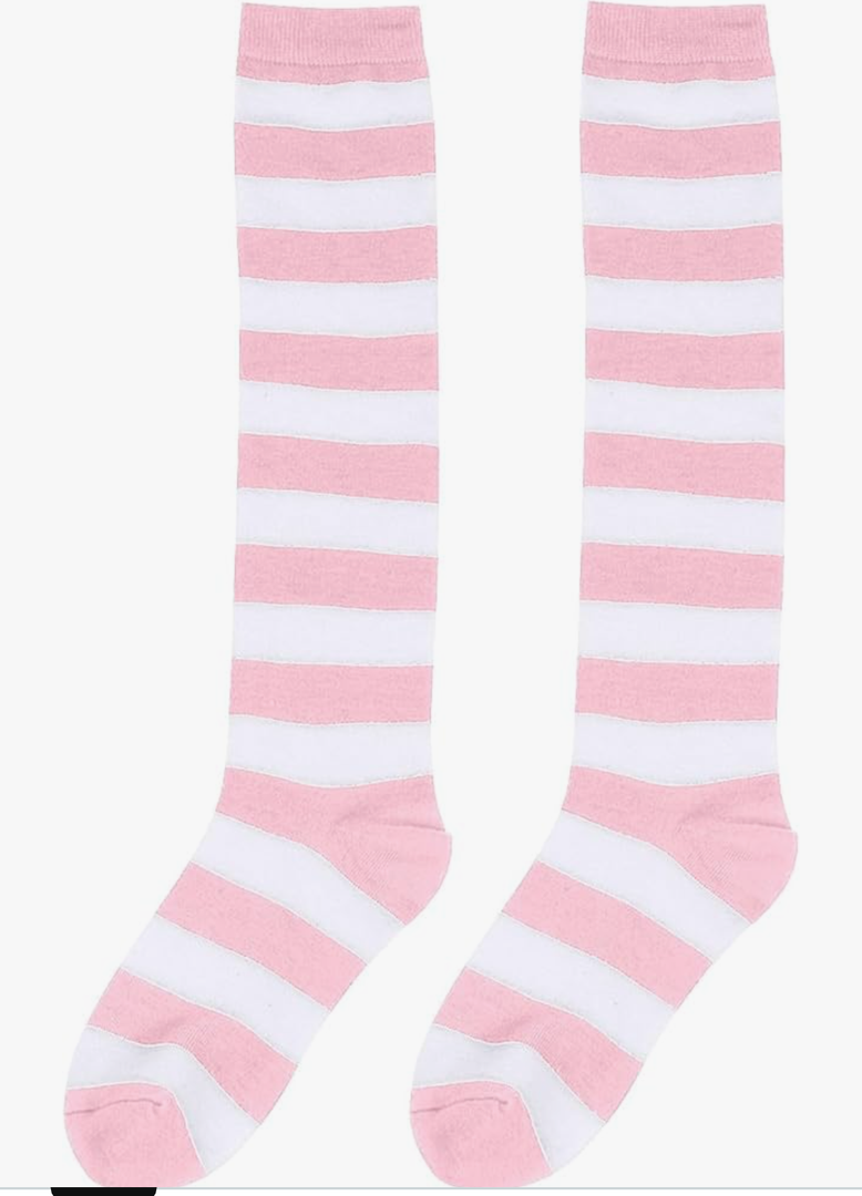 Striped Christmas Socks Women Festival Novelty Athletic Performance Calf Socks Personality Thermal Knee High Stockings
