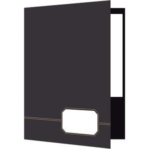 Oxford Monogram Executive Twin Pocket Folders, Letter Size, Black with Gold Foil Trim, 4 Pack (04161EE), 9" x 11 7/8"