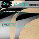 TECEUM 3/4" & 5/8" & 1" & 1.5" & 2" Webbing 10 25 50 Yards 40+ Colors Heavy Duty 1 Inch 1.5 Inch 2 Inch Backpack Straps Webbing for Outdoors Indoors Crafting DIY, Caramel