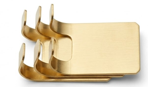 Set of 4 Gold Metal Hooks for Towels, Stainless Steal