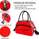 2 x TotePrint 1 Pcs Clear Pink Glitter Jelly Toiletry Bag Waterproof Travel Toiletry Bag with Zipper and Handle Cosmetic Bag