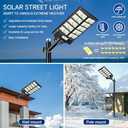 Solar Street Light 8000W, Street Light Outdoor High Lumens, Parking Lot Lights 6500K, Solar Lights Outdoor Motion Sensor Dusk to Dawn for Parking Lot with Remote Control, 1 Pack