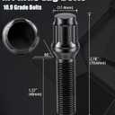 GAsupply M14x1.5 Lug Bolts 40mm Shank Fit for BMW x3 x5 Land Rover Range Rover, Black 14x1.5 Spline Lug Bolt Aftermarket Wheel Cone Seat (NOT OEM), 20pcs+1 Stock Stud Key