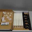 Homemory 6 Pcs Window Candles with Remote Timer Dimmer, Battery Operated Candlesticks with Holders and Suctions, White LED Christmas Candle for Window Xmas Holiday Decor