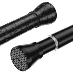 Shower Curtain Rod 2 Pack Adjustable Curtain Rods 30-64 Inch Black Shower Curtain Rods no Drilling Expandable Tension Spring Rod for Bathroom Closet Doorway Door