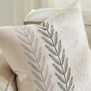 100% Cotton Farmhouse Leaves Lumbar Throw Pillow Covers Set of 2, 12x20 Inch Mixed Grey Pastoral Decorative Print Cushion Covers for Sofa Bed Living Room Home Decor
