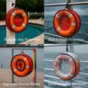 Life Ring Cover up to 28 Inch Lifebuoy Waterproof Storage Bag with Clear PVC Top, Double Zippers, Fits 2 Rings + Ropes + Whistle for Pool, Boat, Dock, Water Park