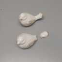 2 Pcs Ceramic Bird Toilet Floor Bolt Caps, Animal Toilet Bolt Covers Decorative, Decorative Bathroom Toilet Bolt, Toilet Bolt Cover for Bottom Easy Installation (Bird-White-B)