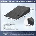 Rubber Threshold Ramp 5.91 Inch Rise, Wheelchair Rubber Door Ramp with Non-Slip Surface, Home Step Ramp with Channel for Wheelchairs/Cars/Scooters(1PCS, 2200LBs Loading)