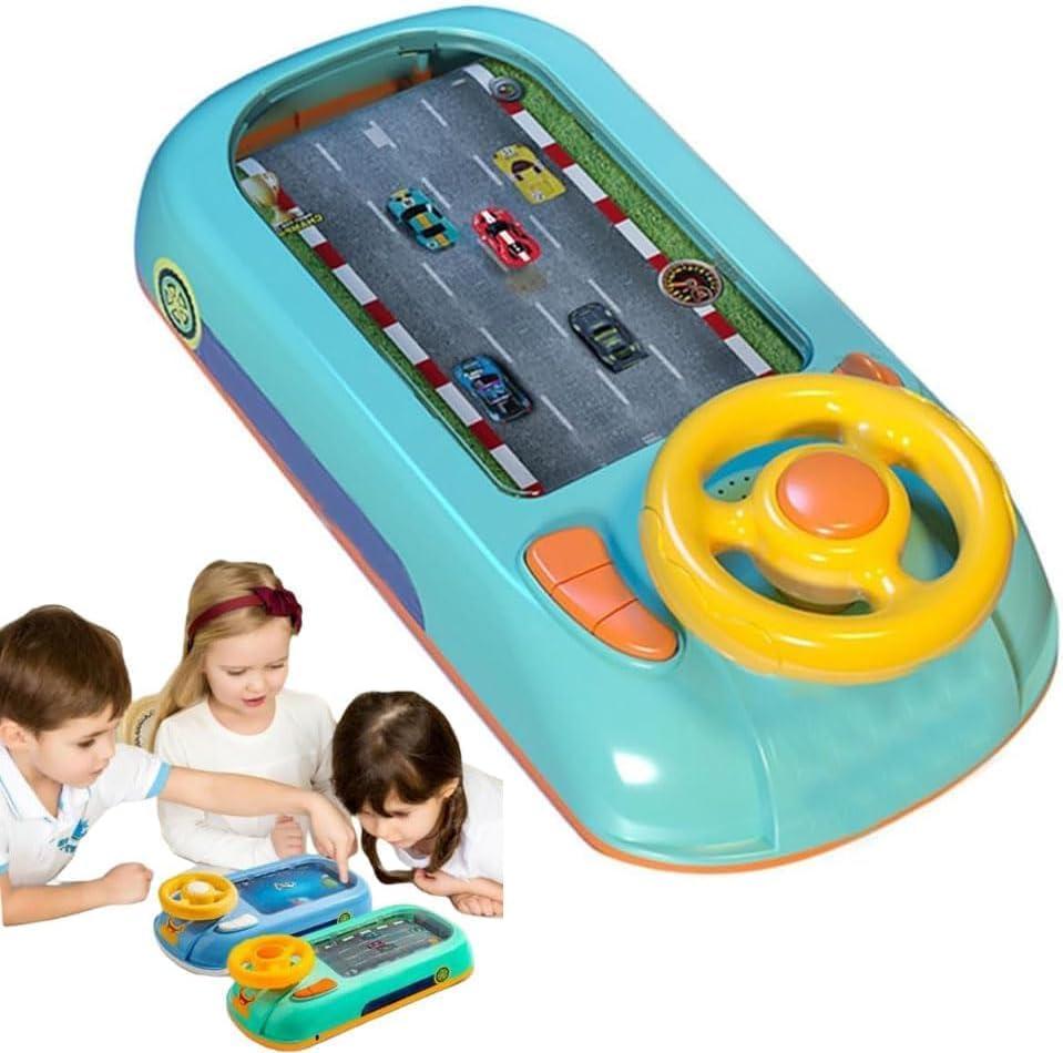 Car Racing Adventure Toy with Steering Wheel, Racing Adventure Car Steering Wheel Driving Games for Age 3+ Year Old with Musical for Boys and Girls Xmas Birthday Gift