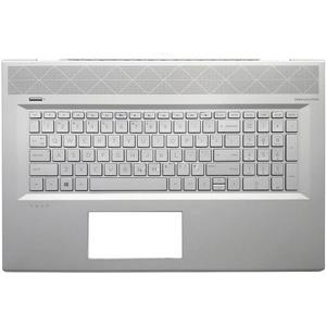 Replacement Laptop Upper Case Palmrest Backlit Keyboard Assembly Part for HP Envy 17-BW 17T-BW TPN-W137 17-bw0xxx 17T-BW000 17-BW0011NR 17M-BW0013DX L20714-001 Silver
