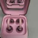 Wireless Earbuds with LED Makeup Mirror Case, Bluetooth 6.0 Open Ear Clip-On Headphones, Cute Pink Air Conduction Earphones for Women, Low Latency, Secure Fit for Running & Travel