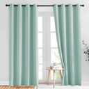NICETOWN Room Darkening Window Curtains 84" Length - Decorative Aqua Blue Grommet Room Darkening Window Treatments for Bedroom/Living Room, 1 Pair, W52 x L84