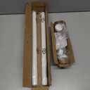 White Curtain Rods for Windows 32 to 45 Inches(2.6-3.75ft),1 inch Adjustable Window Curtain Rods with Imitation Wood Grain Finials,Heavy Duty Decorative Drapery Rod for Bedroom,Kitchen and patio