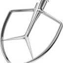7QT Stainless Steel Flat Beater for KitchenAid Stand Mixer, Kitchen Aid Paddle Attachment Accessories/No coating/Dishwasher Safe Replacement for Kitchenaid Professional 7QT Series Mixer