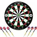 Dart Board Set for Adults, 18 in Board with 6 Steel-Tip Darts, 18" diameter, 0.8" thick