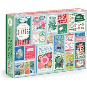 Galison Ever Upward Botanist Bookshelf – 1000 Piece Jigsaw Puzzle Featuring Beautiful Artwork of A Floral Planting Themed Books in A Collage