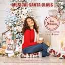 18 inch Battery Operated Animated Santa Claus in Latte Gold, Musical Christmas Figurine with 6 Classic Songs and Moving Head and Hands  Elegant Holiday Home Decor for Mantel or Table Display