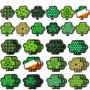 2 x St. Patricks Day Decorations, 36 Pcs Wooden St. Patricks Day Ornaments, Shamrock Hanging Ornaments St Patricks Day Tree Decorations with Twine for Home Party Decor, 12 Styles