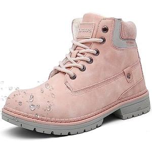 Eagsouni Mens Womens Snow Boots Warm Fur Lined Ankle Booties Hiking Trekking Trail Climbing Shoes Lace Up Anti-Slip Waterproof Working Outdoor Backpacking Boots, Size 38