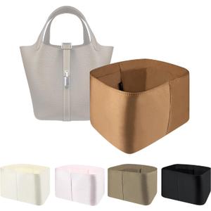 Organizer Insert for Picotin 14/18/22/26, Satin Inner Bag Organiser(Size: PC22, Color: Gold)
