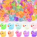 120Pcs Mini Resin Ducks Luminous Mini Ducks Glow in The Dark, Tiny Ducks to Hide, Little Ducks, Miniature Ducks for Garden Micro Landscape DIY Craft Accessories Ornament Charms Party Toys