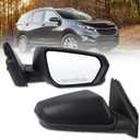 Right Passenger Side Mirror Compatible With 2018 2019 2020 2021 2022 2023 2024 Chevy Equinox With Manual Folding Power Glass Heated Matte Black Replace#84225383(5Pins)