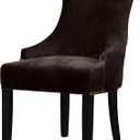 Lellen Velvet Stretch Wingback Chair Cover Slipcover - Reusable Protector Cover for Dining Room Banquet Home Decor etc Machine Washable Hand Washable (Set of 1, Brown)