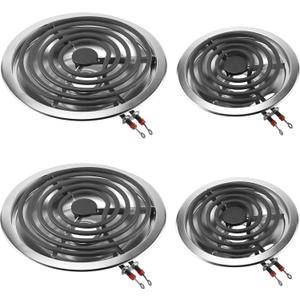 WB31T10010(6") and WB31T10011(8") Replacement Drip Pans/Stove Burner Drip Pan and Electric Stove Burner Replacement MP15YA(6") MP21YA(8") Compatible for Frigi-daire Ken-more Range Oven Stove-by MIFLUS (Silver)