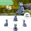 Goodeco Frog Statue with Solar Gazing Ball Lights - Zen Garden Statue for Outdoor Decor, Frog Gifts for Women & Moms, Housewarming Gifts