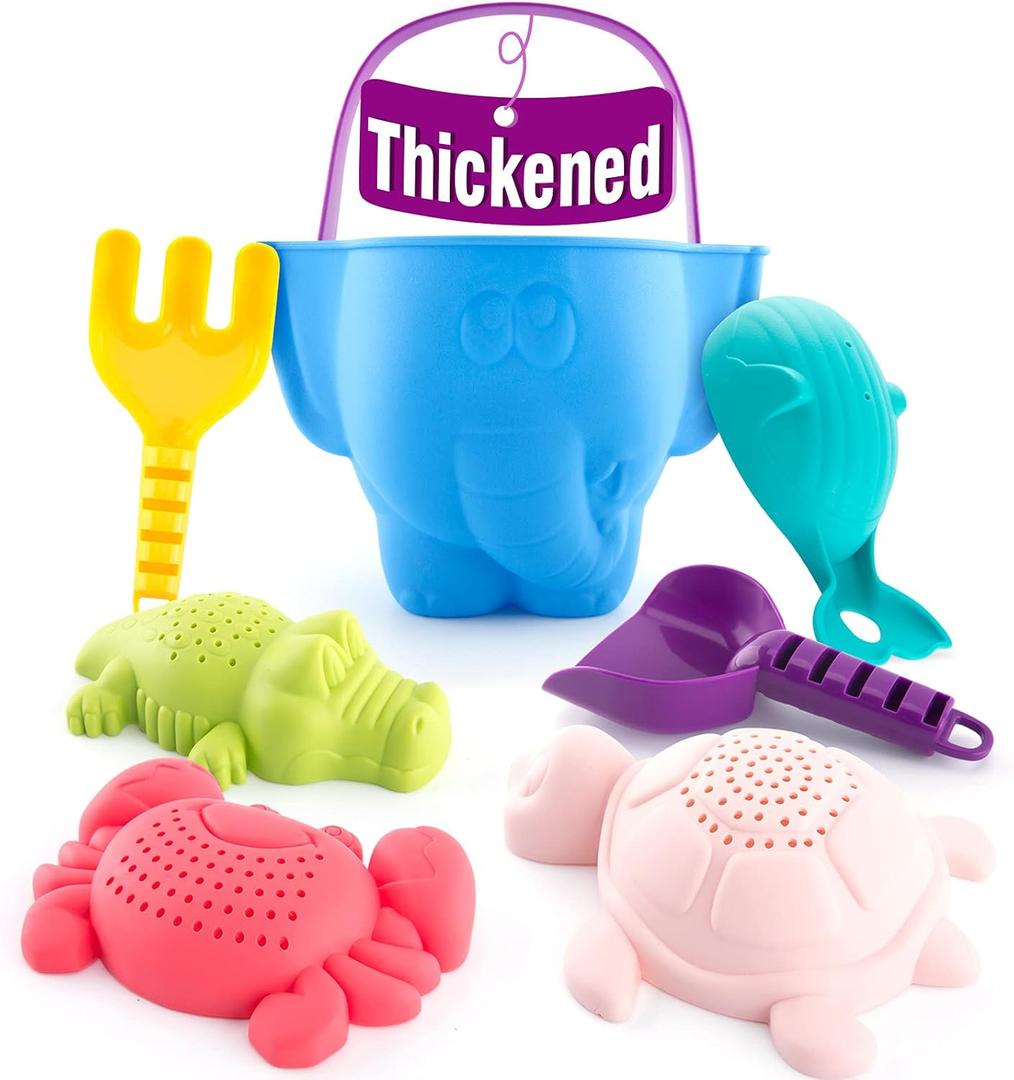 hahaland Beach Toys for Toddlers 1-3 - Sand Toys for Toddlers 1-3, Baby Bucket Rake Shovel Set, Bath Water Outdoor Toy for Boys Girls, Sandbox Toy for 1 Year Old Toddler Toys Age 1-2