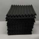 Acoustic Foam Panels 12 Pack 1" x 12"x 12" High Density Soundproofing Wedges for Wall Sound Proof Foam Panels Noise Absorbing Blocker and Sound-Damping Black Perfect for Studio Office Gaming Room (12 x 12 x 1 Inches, Black 12Pack)