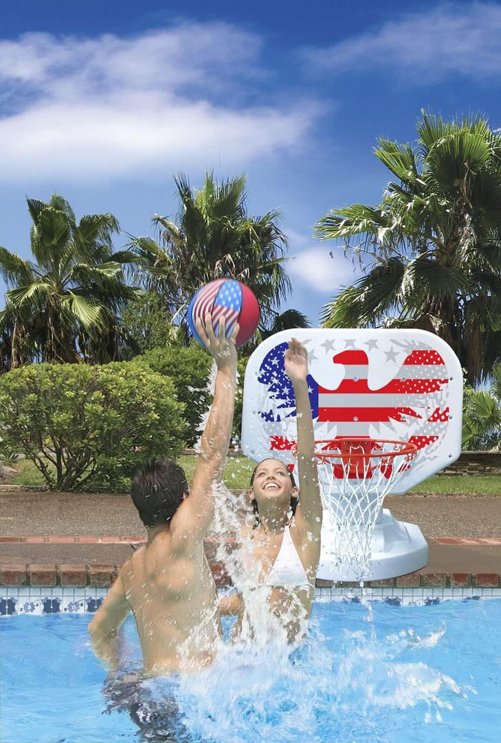 Poolmaster American Stars and Stripes Eagle Competition Poolside Basketball Game