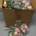 Crowye 16 Bundles Artificial Peonies Realistic Flowers with Stems Bouquet Peonies for Table Centerpieces Wedding Decoration Bridal Floral Arrangement (Dark Pink)