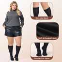 MANZI Plus Size Knee High Socks for Women Nylon Trouser Socks Women 40 Denier Semi Opaque Knee High Stockings (Black, XXXL)