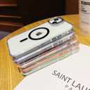 for iPhone 15 Case, [Compatible with MagSafe], Magnetic Kickstand Case for Women Girls, Case for iPhone 15, 6.1", Clear Black