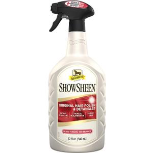 Absorbine ShowSheen Hair Polish & Detangler 32oz Spray Bottle, Horse and Dog Coat, Mane and Tail, Instant Detangling & Reduces Hair Breakage for Healthy Grooming & Radiant Shine
