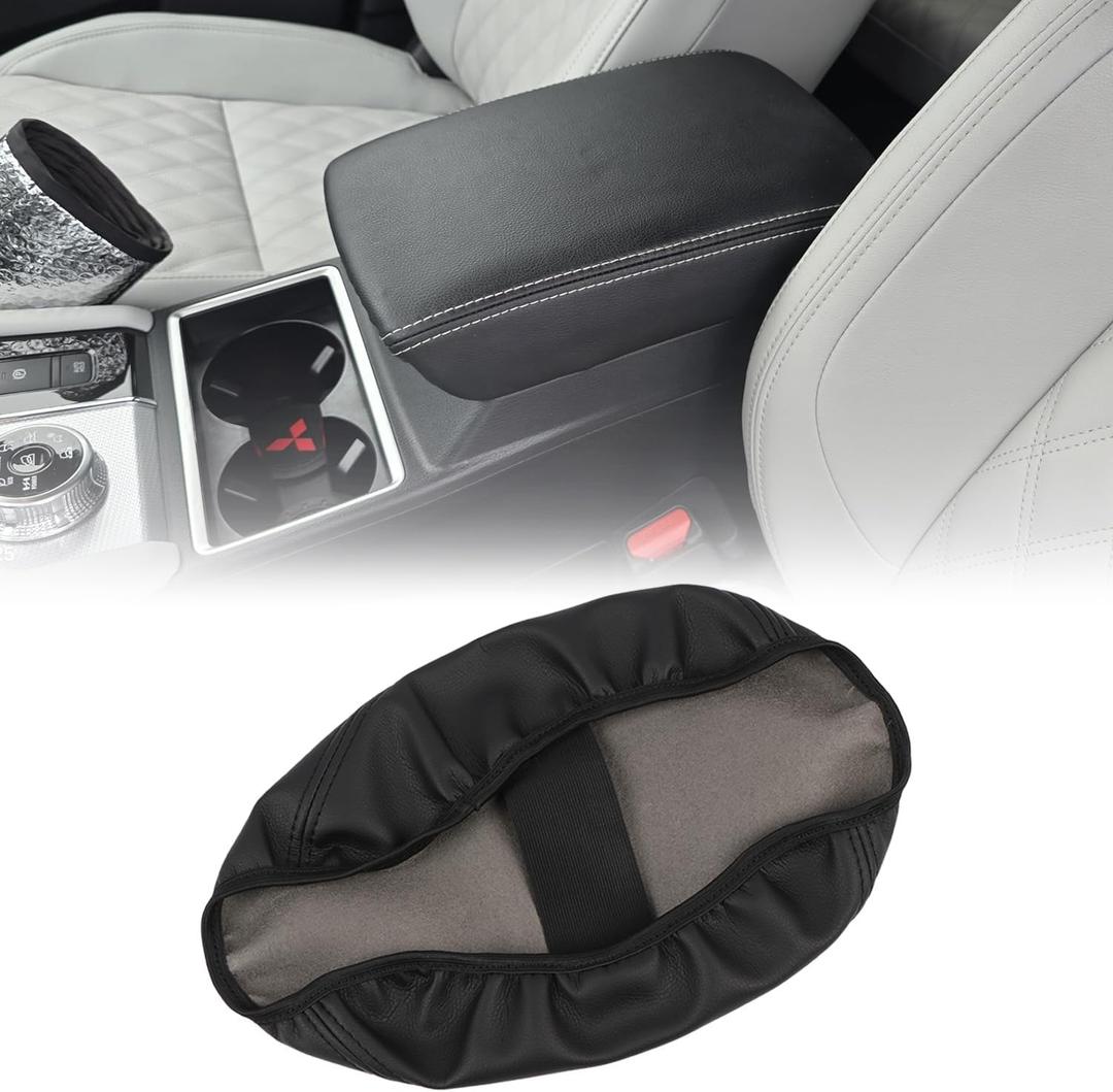 HIGH FLYING for Mitsubishi Outlander 2022 2023 2024 2025 2026 Car Interior Accessories Center Console Armrest Leather Case Cover 1pc (Not Fit Sport) (Black)