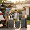Kono 24 Inch Luggage Suitcase with Spinner Wheels TSA Lock Lightweight PC+ABS Hardside Medium Checked Luggage Durable Rolling Suitcase Apricot Grey