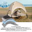 FUNNY FUZZY Outdoor Elevated Dog Bed with Canopy Large Sized Dog, 48" Khaki