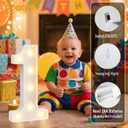 Pooqla 1st Birthday Decorations for Girls Boys, Large 12.6 in Tall Light Up Numbers for Party Decorations Table Backdrop Wall Decor, Big Marquee Number 1 Gift for First Birthday Anniversary Decoration