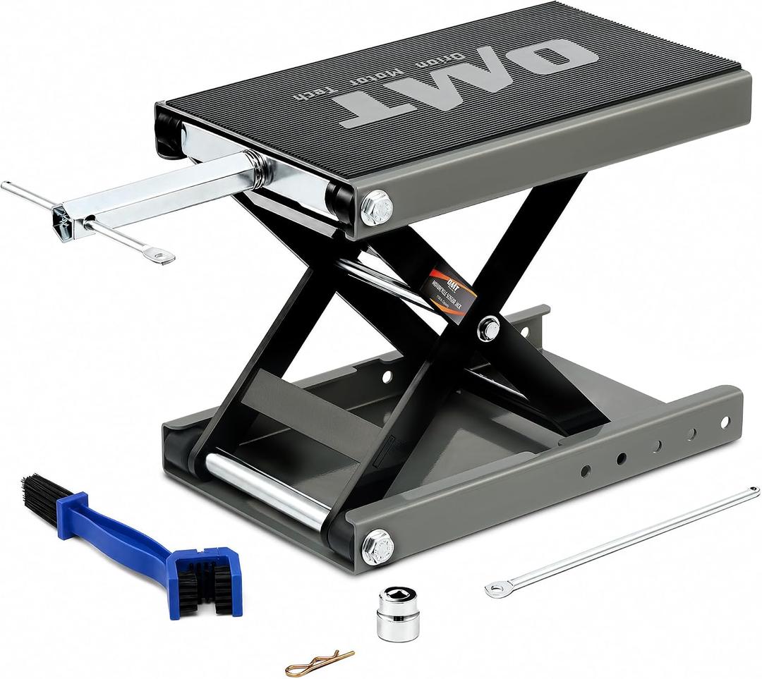 OMT Motorcycle Lift, 1100lb Scissor Jack Stand for ATV Dirt Bike Cruiser
