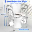 Toilet Seat Risers for Seniors, FSA and HSA Eligible Raised Toilet Seat with Handles, 8-Level Height and 3-Level Width Adjustment, Fits Most Body Sizes and Toilets, for Elderly, Pregnant, and Disabled