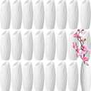 24 Pcs Composite Plastic Flower Vase Ceramic Look Decorative White Unbreakable Plastic Vases for Flower Centerpieces for Living Room Table Home Decor(Elegant Style)